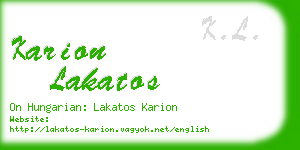 karion lakatos business card